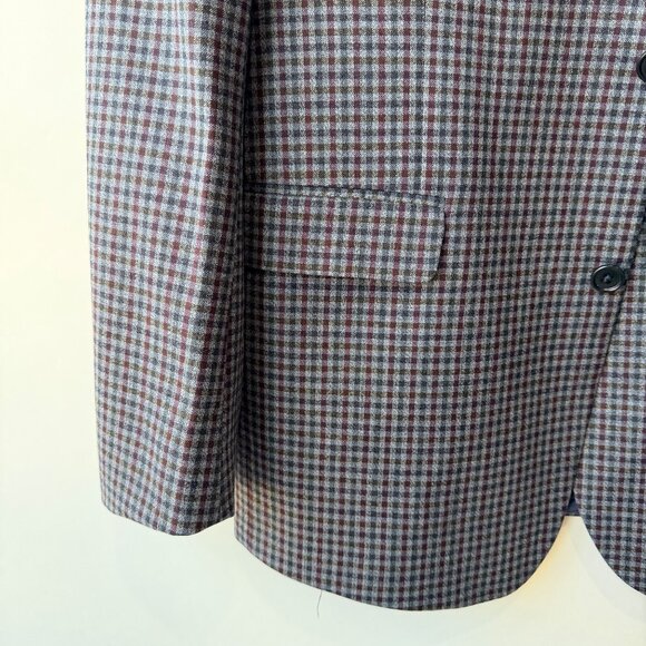 Brooks Brothers Regent Fit gingham Plaid Wool Blend Sport Coat Size 42L - Picture 6 of 12